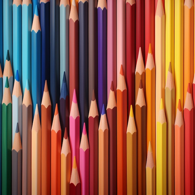 Fond de crayons de couleurs vives