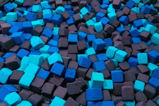 Fond de cubes de caoutchouc mousse colorée