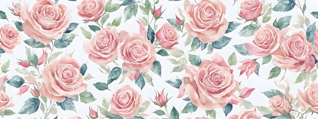 Photo fond décoré de fleurs et de feuilles de roses sur fond abstrait clair