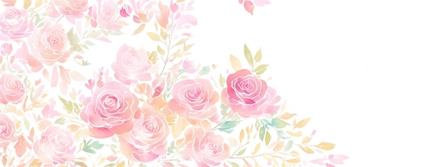 Fond décoré de fleurs et de feuilles de roses sur fond abstrait clair