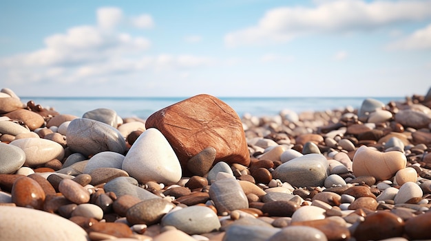 Photo fond découpé roches et pierres naturelles sur le sol de la plage