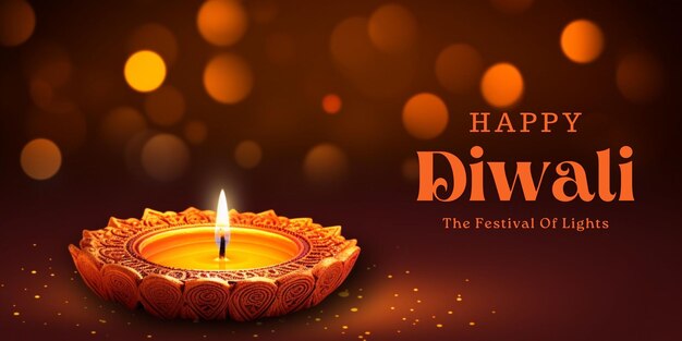 Fond dégradé pour la célébration de Diwali illustration de la gravure de diya Happy Diwali Holiday