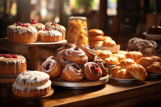 Photo fond de dessert savoureux boulangerie