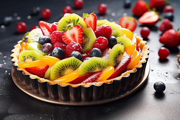 Fond de dessert savoureux tarte aux fruits