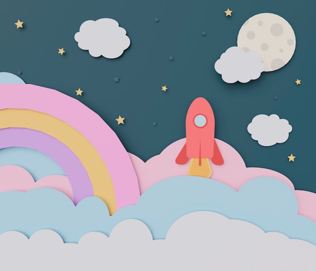 fond de dessin animé 3d pour les enfants