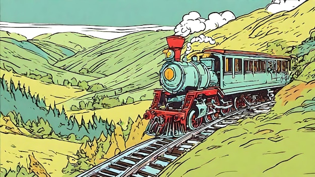 Fond De Dessin Animé De Train Très Cool