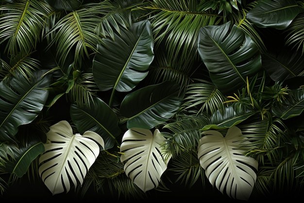 fond avec deux feuilles de palmier dans le cadre 20