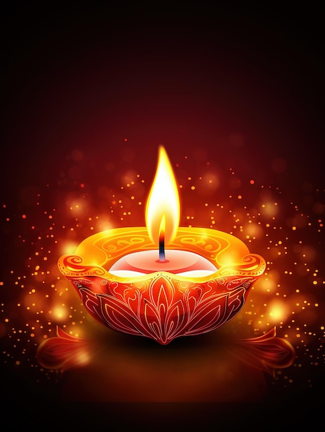 fond de diwali avec bougie à l'huile brûlante festival de la lumière de diwali
