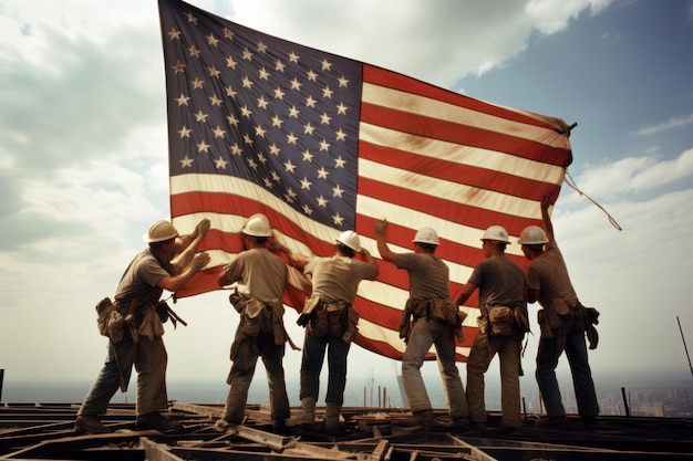 Fond de drapeau américain concept de fête du travail USA Generative Ai