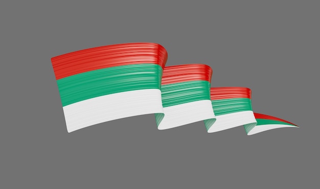Fond de drapeau de pays bulgare ondulé pour l'illustration 3d de la fête de l'indépendance