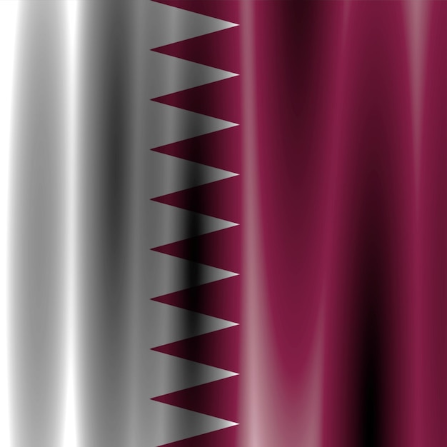 fond de drapeau qatar sur tissu ondulé brillant