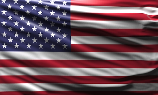 Fond de drapeau des États-Unis des États-Unis 3d Symbole national américain agité dans le concept de drapeaux du monde du vent