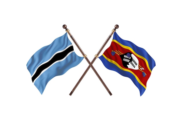 Fond de drapeaux du Botswana contre le Swaziland