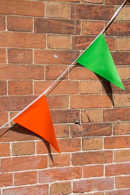 Fond de drapeaux vert et orange