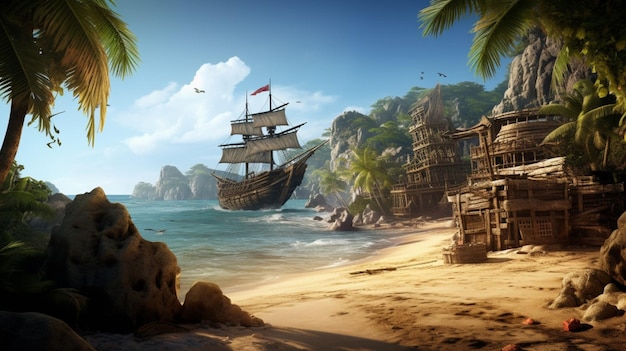 Photo le fond du jeu des pirates