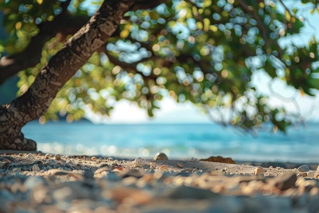 Le fond du papier peint de plage se concentre sur le premier plan et le milieu du sol