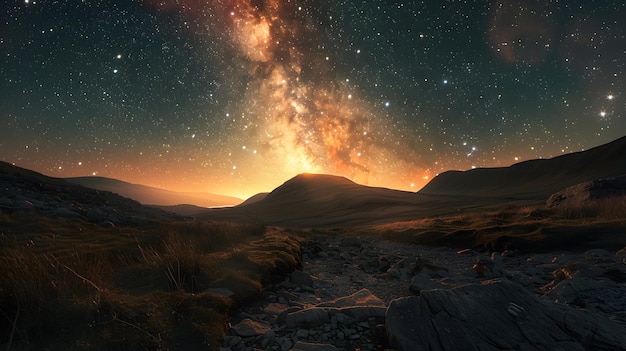 fond du paysage du ciel étoilé de nuit