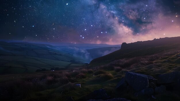 fond du paysage du ciel étoilé de nuit