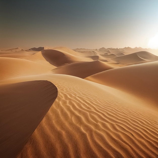 Fond avec des dunes de sable réalistes Concept d'environnement aride de climat chaud sec