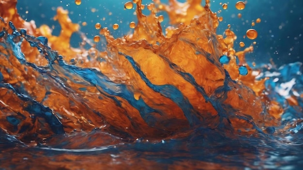 Un fond d'eau coloré avec un fond bleu et orange et les mots