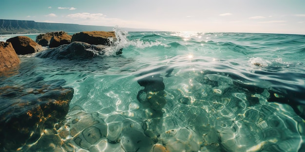 Fond d'eau d'été esthétique généré par l'IA