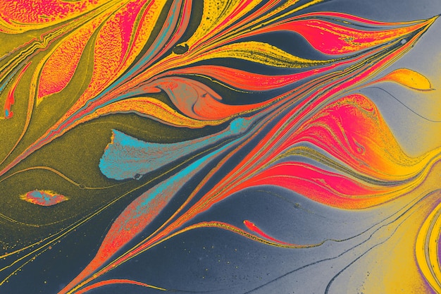 Fond ebru créatif avec texture de marbrure abstraite peinte à l'acrylique