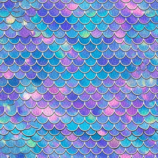 Un fond d'écailles de poisson coloré avec un motif d'écailles de poisson.