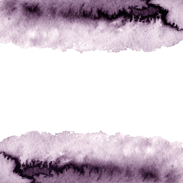 Fond d'éclaboussure aquarelle Peinture de bordure sombre Motif artistique Cadre violet