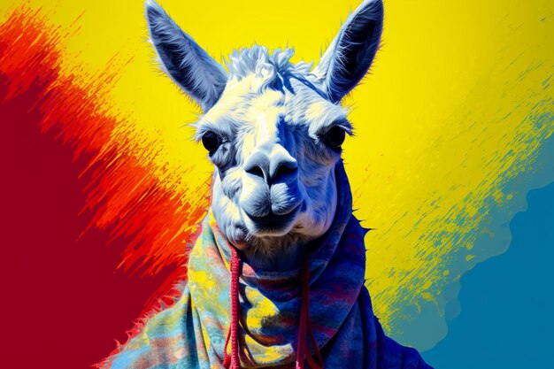 Photo fond d'écran d'art de lama présentant l'arrivée d'un nouveau modèle d'ia révolutionnaire