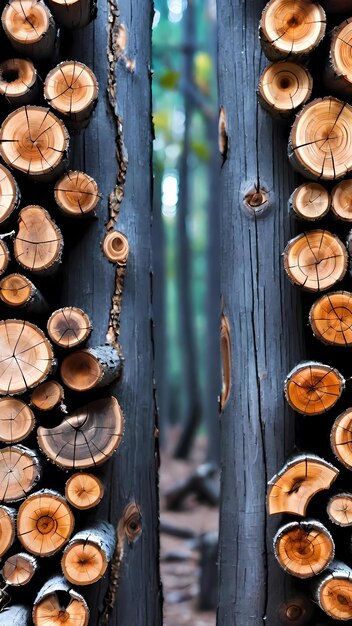 Fond d'écran en bois de mur de bûches