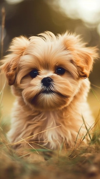 Fond d'écran Un chien dans l'herbe