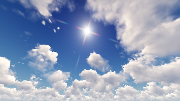 Fond d&#39;écran de ciel bleu ensoleillé avec des nuages