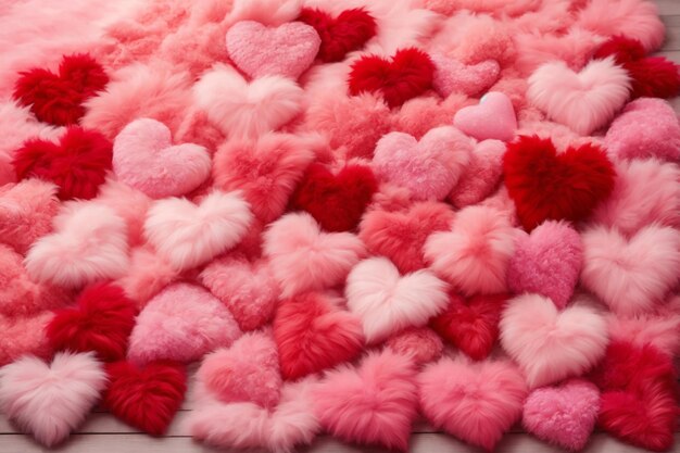 Fond d'écran coeur moelleux rose fond de coeur moelleux rouge fond de saint valentin coeur de fourrure moelleux