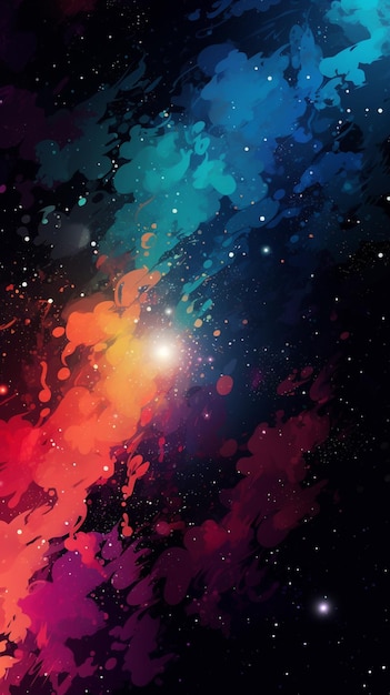 Photo un fond d'écran coloré de galaxie avec un fond coloré.
