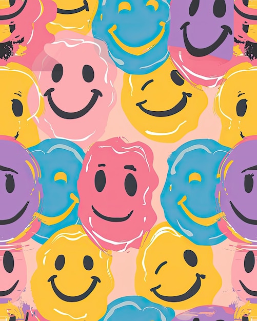 un fond d'écran coloré avec un smiley dessus