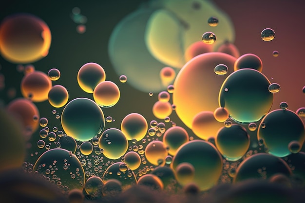 Fond d'écran de conception graphique de fond de couleur de goutte de bulle d'eau abstraite