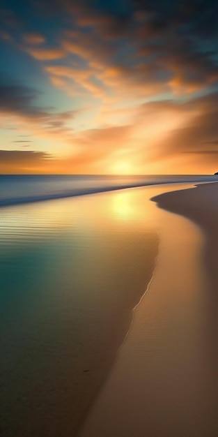 Fond d'écran Coucher de soleil sur la plage