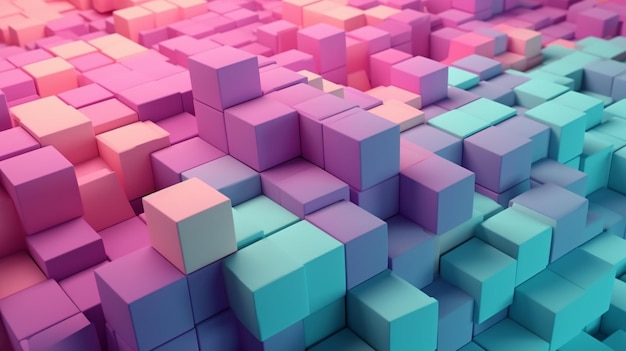 Un fond d'écran de cubes colorés