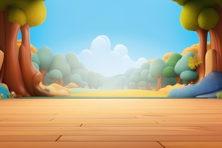 Photo fond d'écran de dessin animé 3d vide pour les enfants et l'animation