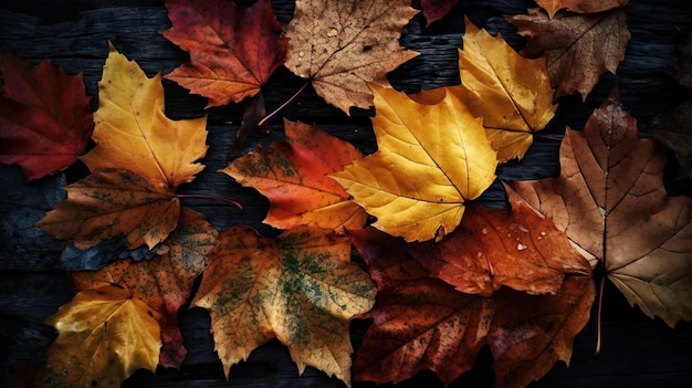 Fond d'écran Feuilles d'automne aux couleurs orange et marron Generative AI