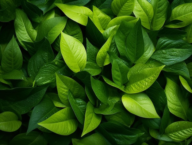 Fond d'écran de feuilles vertes généré par l'IA