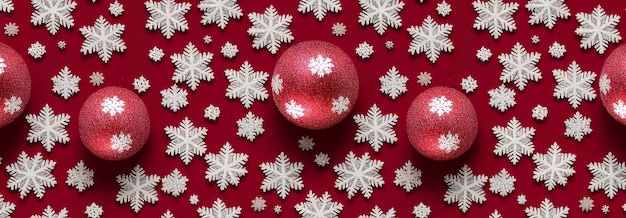 Fond d'écran flocons de neige et ornements de Noël