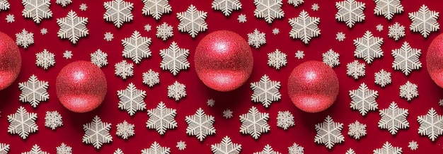 Fond d'écran flocons de neige et ornements de Noël