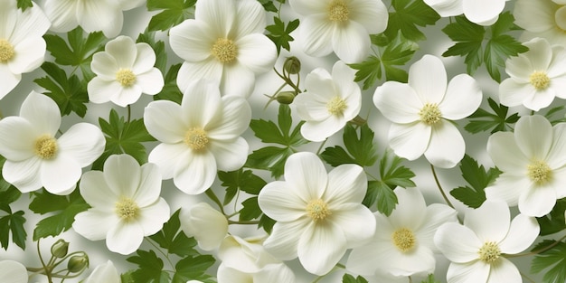 Fond d'écran fond de motif de fleur blanche généré par l'IA