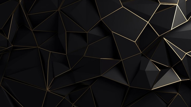 Fond d'écran géométrique moderne Fond noir et or Illustration 3d