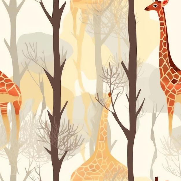 Fond d'écran Girafes dans la forêt