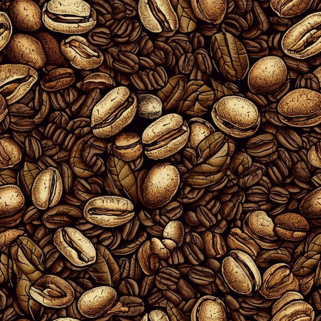 Un fond d'écran de grains de café avec les mots grains de café dessus.