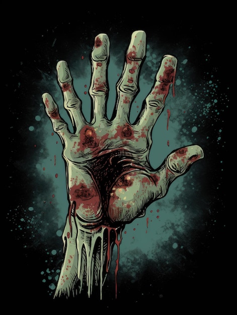 Fond d'écran d'Halloween avec main zombie ai générative