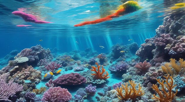 Fond d'écran HD Radiant Rainbow Reef dévoilant un paradis sous-marin vibrant