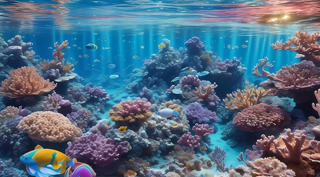 Fond d'écran HD Radiant Rainbow Reef dévoilant un paradis sous-marin vibrant